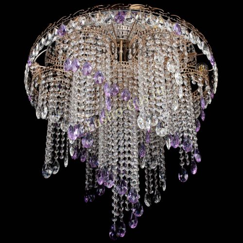 Люстра Вьюга фиолетовая в Сочи Гусь Хрустальный