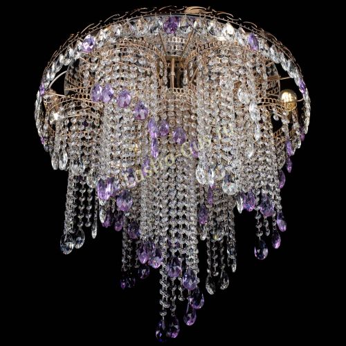 Люстра Вьюга фиолетовая в Сочи Гусь Хрустальный