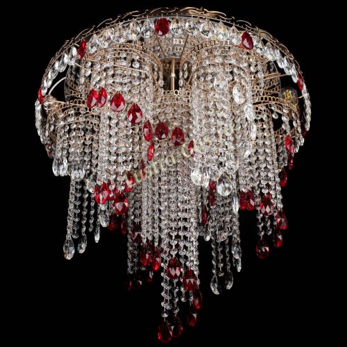 Люстра Вьюга красная в Сочи Гусь Хрустальный