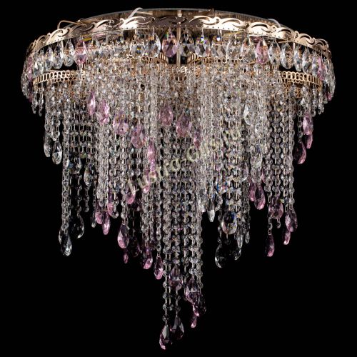 Люстра Вьюга розовая в Сочи Гусь Хрустальный
