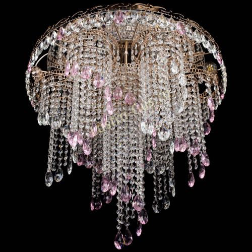 Люстра Вьюга розовая в Сочи Гусь Хрустальный