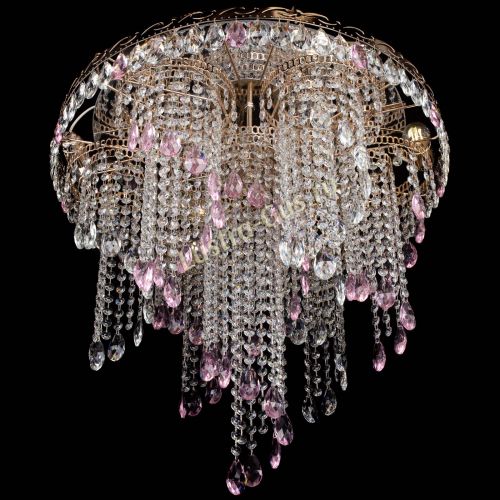 Люстра Вьюга розовая в Сочи Гусь Хрустальный