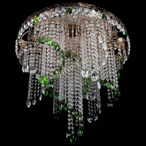 Люстра Вьюга зеленая в Сочи Гусь Хрустальный