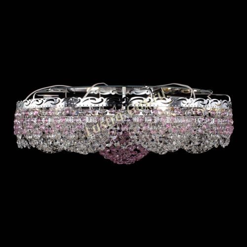 Люстра Вьюга №3 розовая в Сочи Гусь Хрустальный