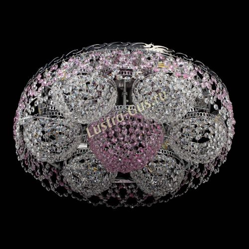 Люстра Вьюга №3 розовая в Сочи Гусь Хрустальный