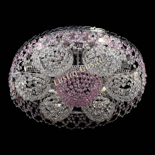 Люстра Вьюга №3 розовая в Сочи Гусь Хрустальный