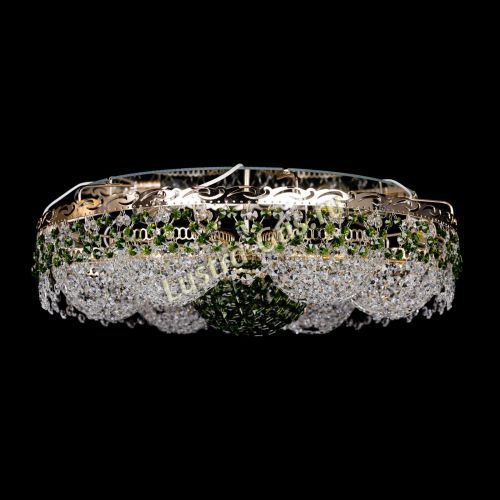 Люстра Вьюга №3 зеленая в Сочи Гусь Хрустальный