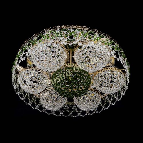 Люстра Вьюга №3 зеленая в Сочи Гусь Хрустальный