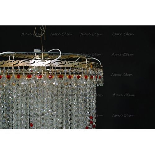 Люстра Вьюга длинная красная в Сочи Гусь Хрустальный