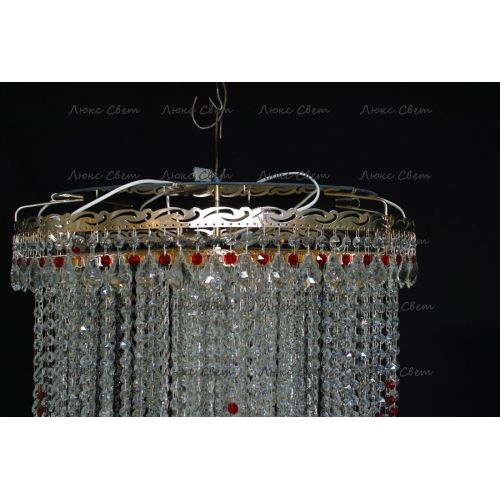 Люстра Вьюга длинная красная в Сочи Гусь Хрустальный