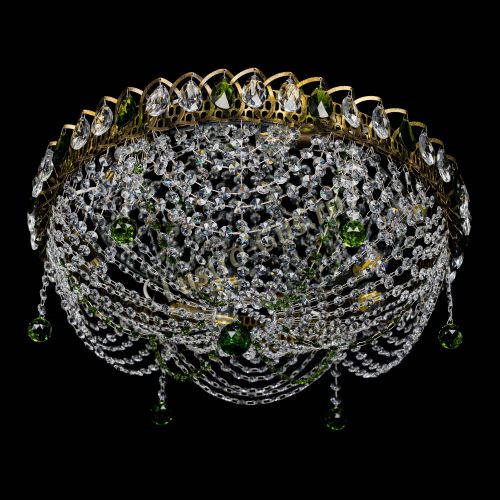 Люстра Жасмин №1 под бронзу зеленая в Сочи Гусь Хрустальный