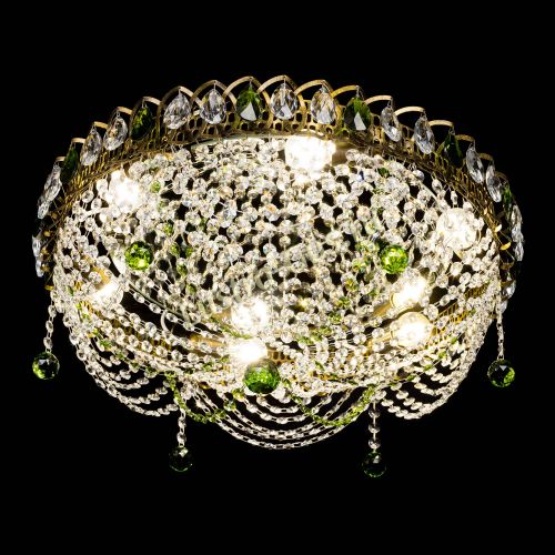 Люстра Жасмин №1 под бронзу зеленая в Сочи Гусь Хрустальный