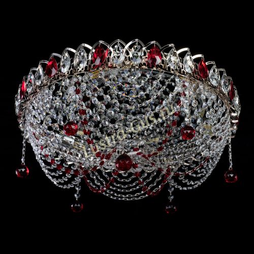 Люстра Жасмин №1 красная в Сочи Гусь Хрустальный