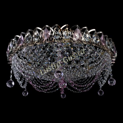 Люстра Жасмин №1 розовая в Сочи Гусь Хрустальный