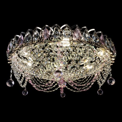 Люстра Жасмин №1 розовая в Сочи Гусь Хрустальный