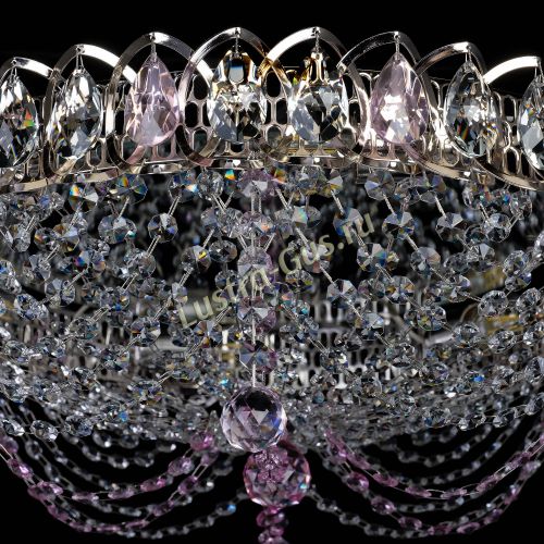 Люстра Жасмин №1 розовая в Сочи Гусь Хрустальный