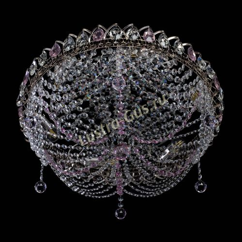 Люстра Жасмин №1 розовая в Сочи Гусь Хрустальный