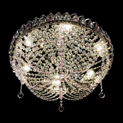 Люстра Жасмин №1 розовая в Сочи Гусь Хрустальный