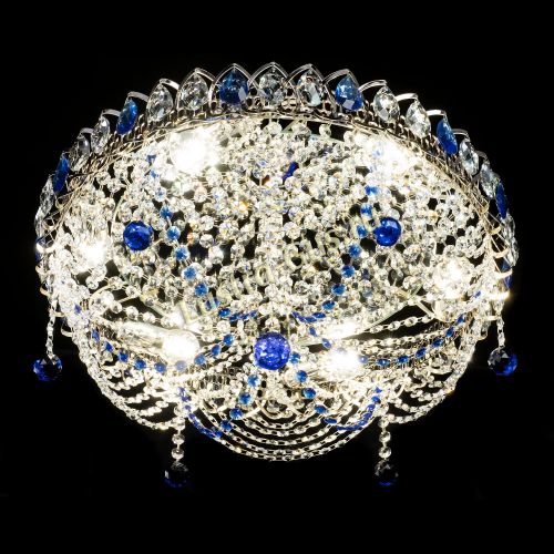 Люстра Жасмин №1 синяя в Сочи Гусь Хрустальный