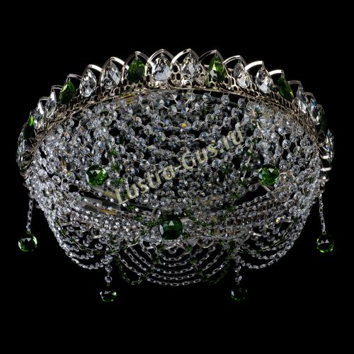 Люстра Жасмин №1 зеленая в Сочи Гусь Хрустальный