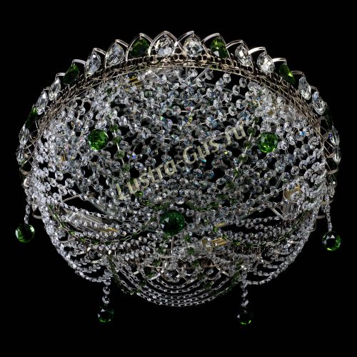 Люстра Жасмин №1 зеленая в Сочи Гусь Хрустальный