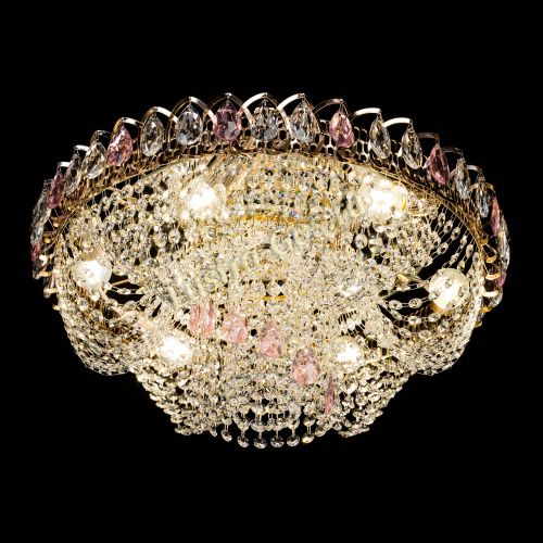 Люстра Жасмин Каскад розовый в Сочи Гусь Хрустальный