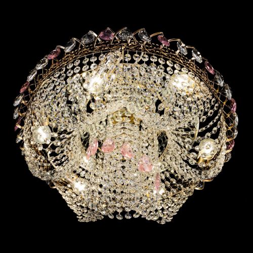 Люстра Жасмин Каскад розовый в Сочи Гусь Хрустальный