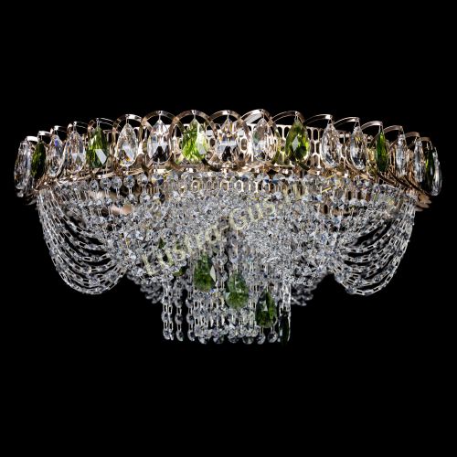 Люстра Жасмин Каскад зеленый в Сочи Гусь Хрустальный