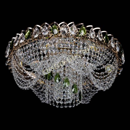 Люстра Жасмин Каскад зеленый в Сочи Гусь Хрустальный