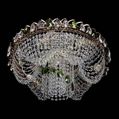 Люстра Жасмин Каскад зеленый в Сочи Гусь Хрустальный