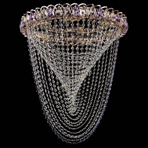 Люстра ﻿Жасмин Веер фиолетовая в Сочи Гусь Хрустальный