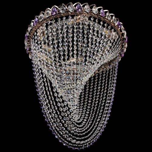 Люстра ﻿Жасмин Веер фиолетовая в Сочи Гусь Хрустальный