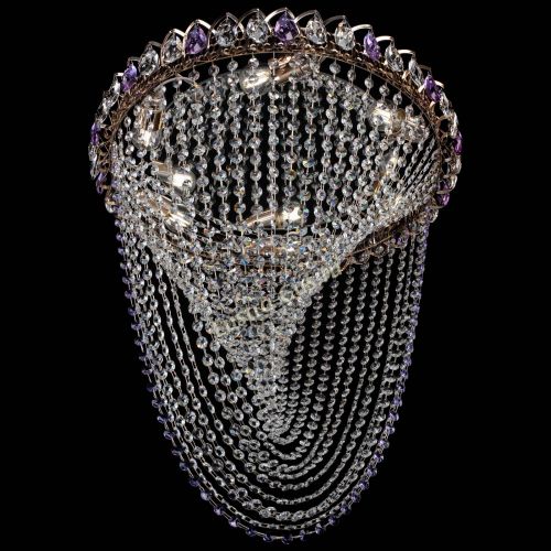 Люстра ﻿Жасмин Веер фиолетовая в Сочи Гусь Хрустальный