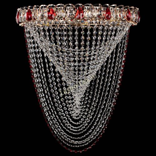 Люстра ﻿Жасмин Веер красная в Сочи Гусь Хрустальный