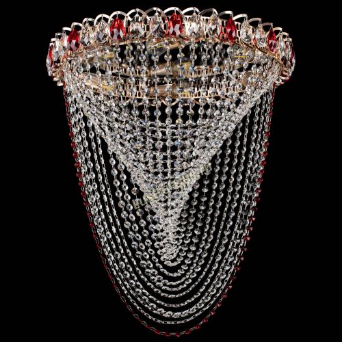 Люстра ﻿Жасмин Веер красная в Сочи Гусь Хрустальный