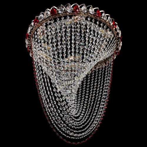 Люстра ﻿Жасмин Веер красная в Сочи Гусь Хрустальный