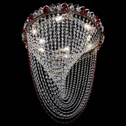 Люстра ﻿Жасмин Веер красная в Сочи Гусь Хрустальный