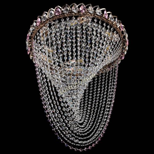 Люстра ﻿Жасмин Веер розовая в Сочи Гусь Хрустальный