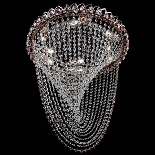 Люстра ﻿Жасмин Веер розовая в Сочи Гусь Хрустальный