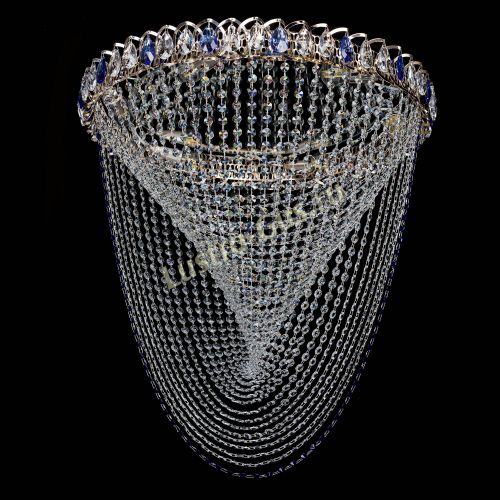 Люстра ﻿Жасмин Веер синий в Сочи Гусь Хрустальный