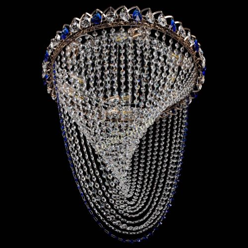 Люстра ﻿Жасмин Веер синий в Сочи Гусь Хрустальный