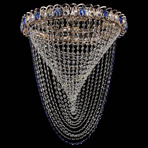 Люстра ﻿Жасмин Веер синий в Сочи Гусь Хрустальный