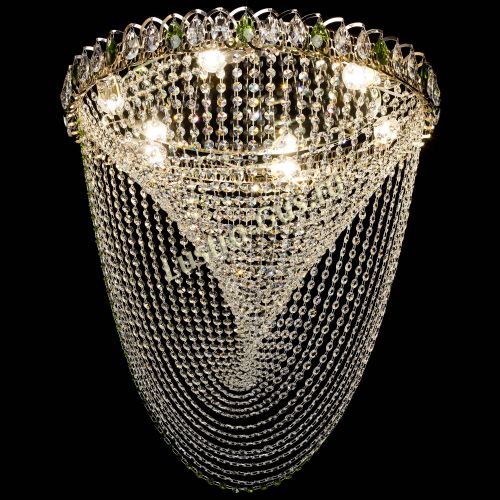 Люстра ﻿Жасмин Веер зеленый в Сочи Гусь Хрустальный