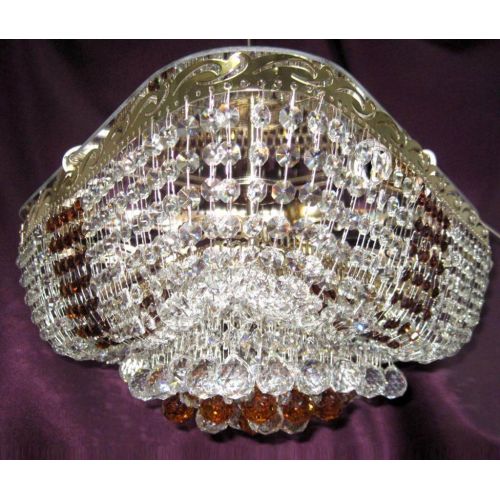 Люстра Капель Треугольник Кулон цветная в Сочи Гусь Хрустальный