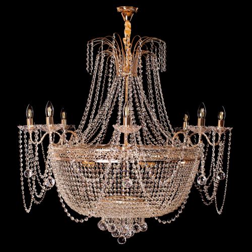 Люстра Валенсия №10 - 16 ламп рожковая в Сочи Гусь Хрустальный
