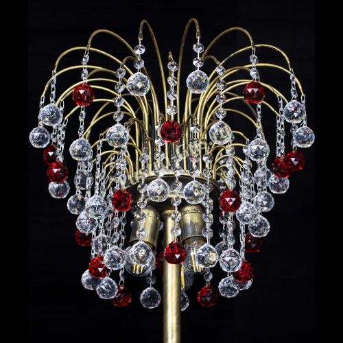 Торшер Агата шар под бронзу Красный в Сочи Гусь Хрустальный