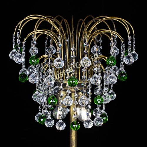 Торшер Агата шар под бронзу Зеленый в Сочи Гусь Хрустальный